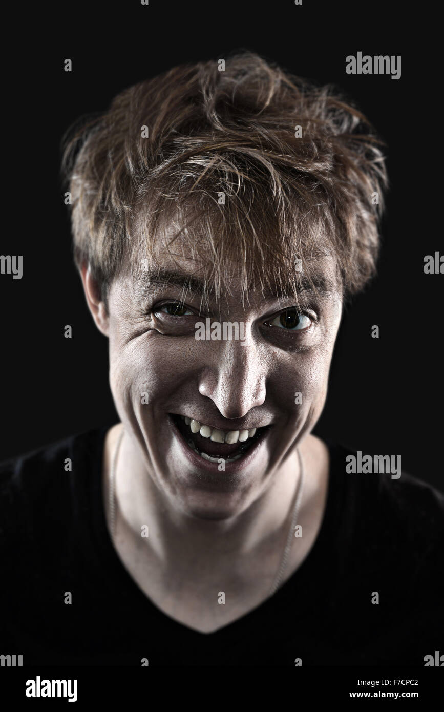 Crazy uomo ritratto Foto Stock