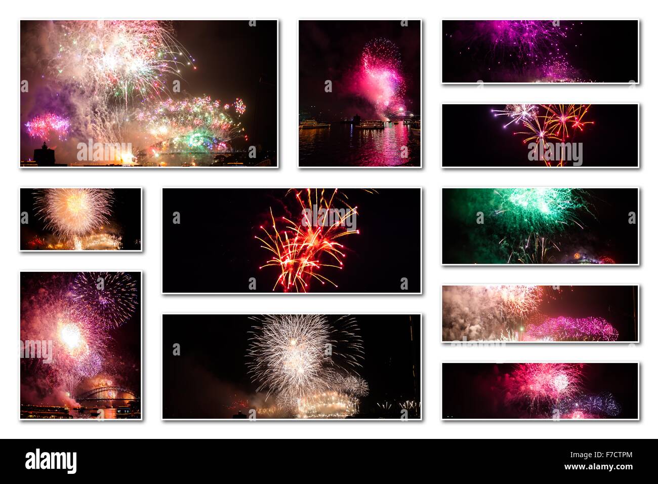 Fuochi d'artificio foto collage Foto Stock
