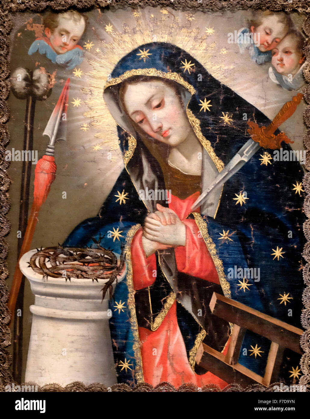 Vergine dei Dolori - Anonimo - Ecuador - Data sconosciuta Foto Stock