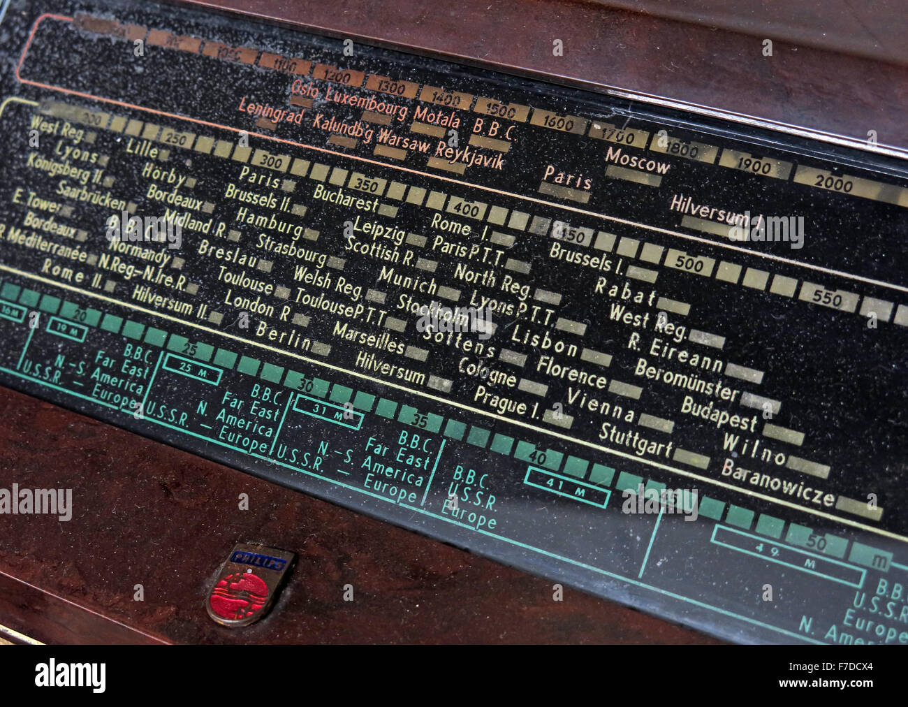 Valvola vintage radio stazione wireless città di guida Foto Stock