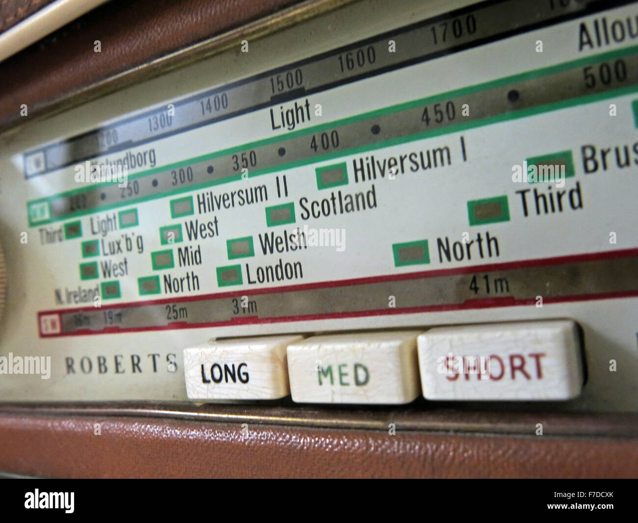 Antique Roberts a onde corte, Mediumwave, radio a onde lunghe comporre Foto Stock