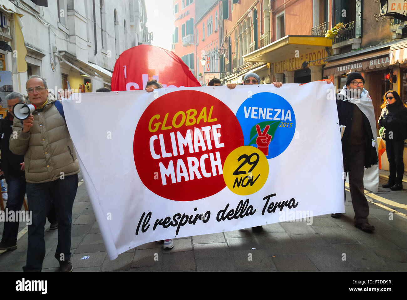 Venezia, Italia. Il 29 Novembre, 2015. Il clima globale di marzo - Ferdinando Piezzi Credito: Ferdinando Piezzi/Alamy Live News Foto Stock