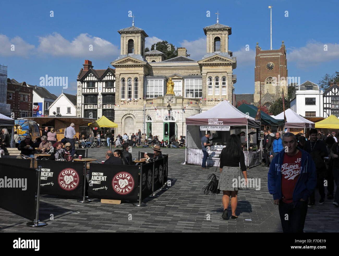 Kingston-on-Thames Marketplace, West London, Surrey, England, UK Foto Stock