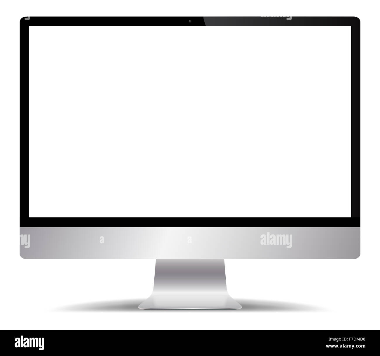 Un realistico argento schermo computer isolati su sfondo bianco Foto Stock