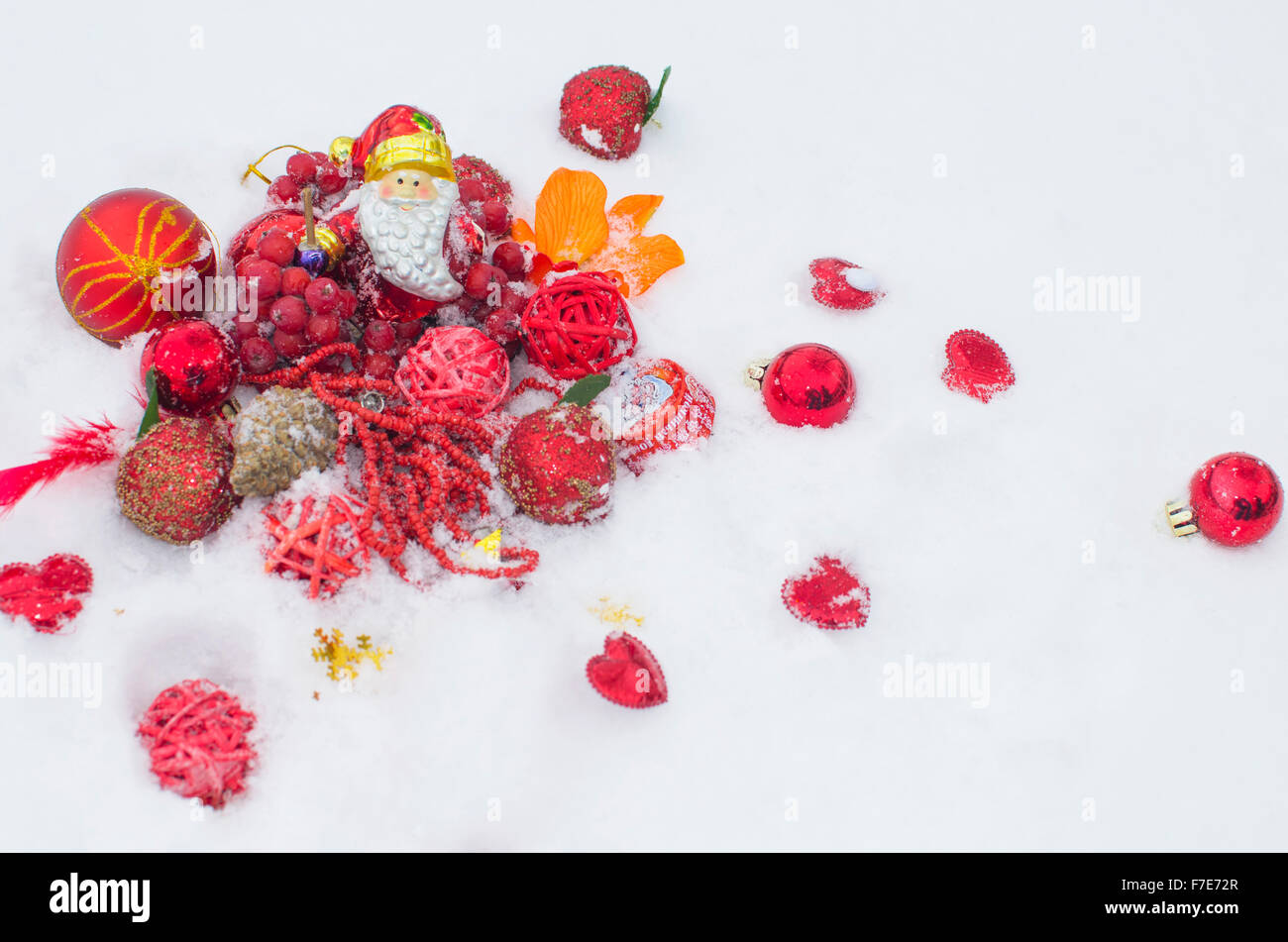 Nuovo Anno di giocattoli su neve, una vacanza,Santa Claus, Padre Frost Foto Stock