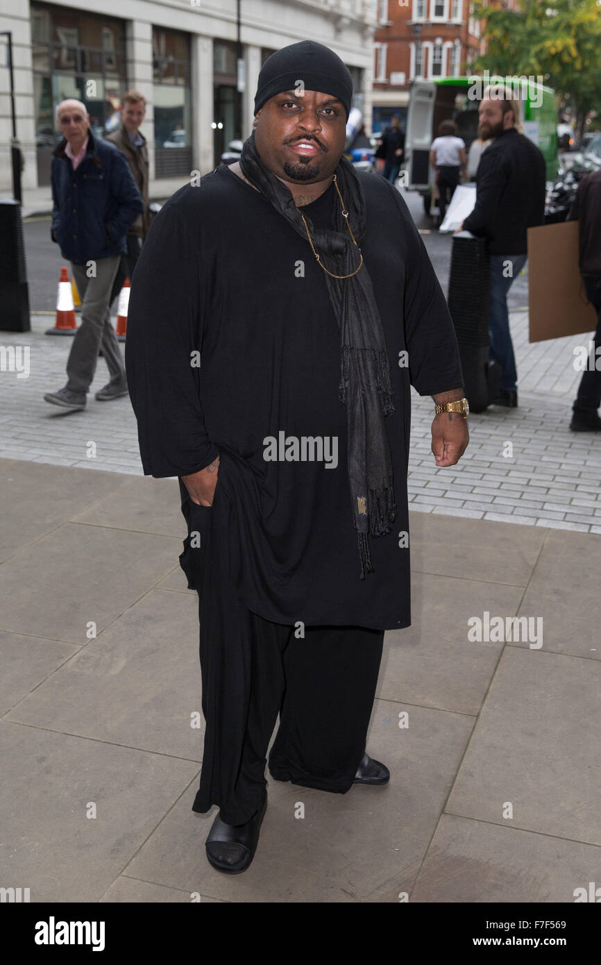 Verde CeeLo raffigurato arrivando alla Radio 1 studio dotata di: CeeLo verde dove: Londra, Regno Unito quando: 30 Ott 2015 Foto Stock