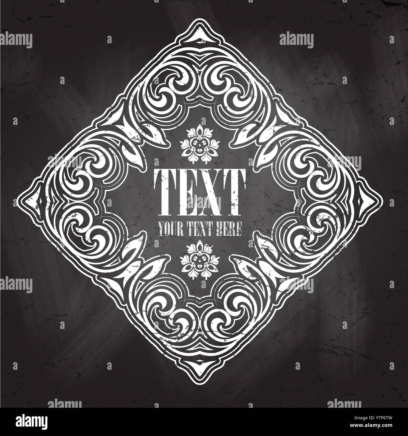 Chalk board sfondo con cornice decorativa Foto Stock