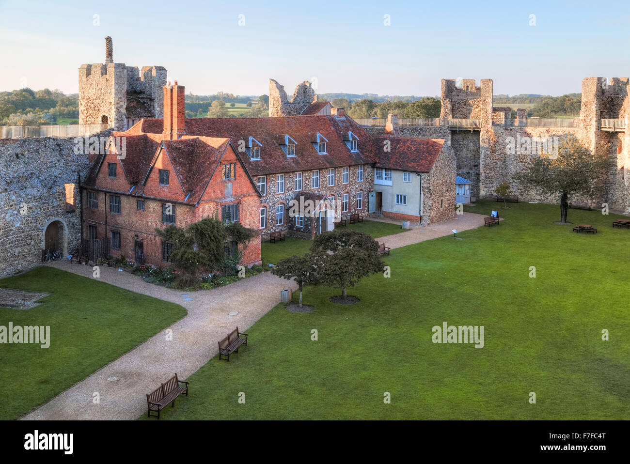 Il castello di Framlingham, Framlingham, Suffolk, Inghilterra, Regno Unito Foto Stock