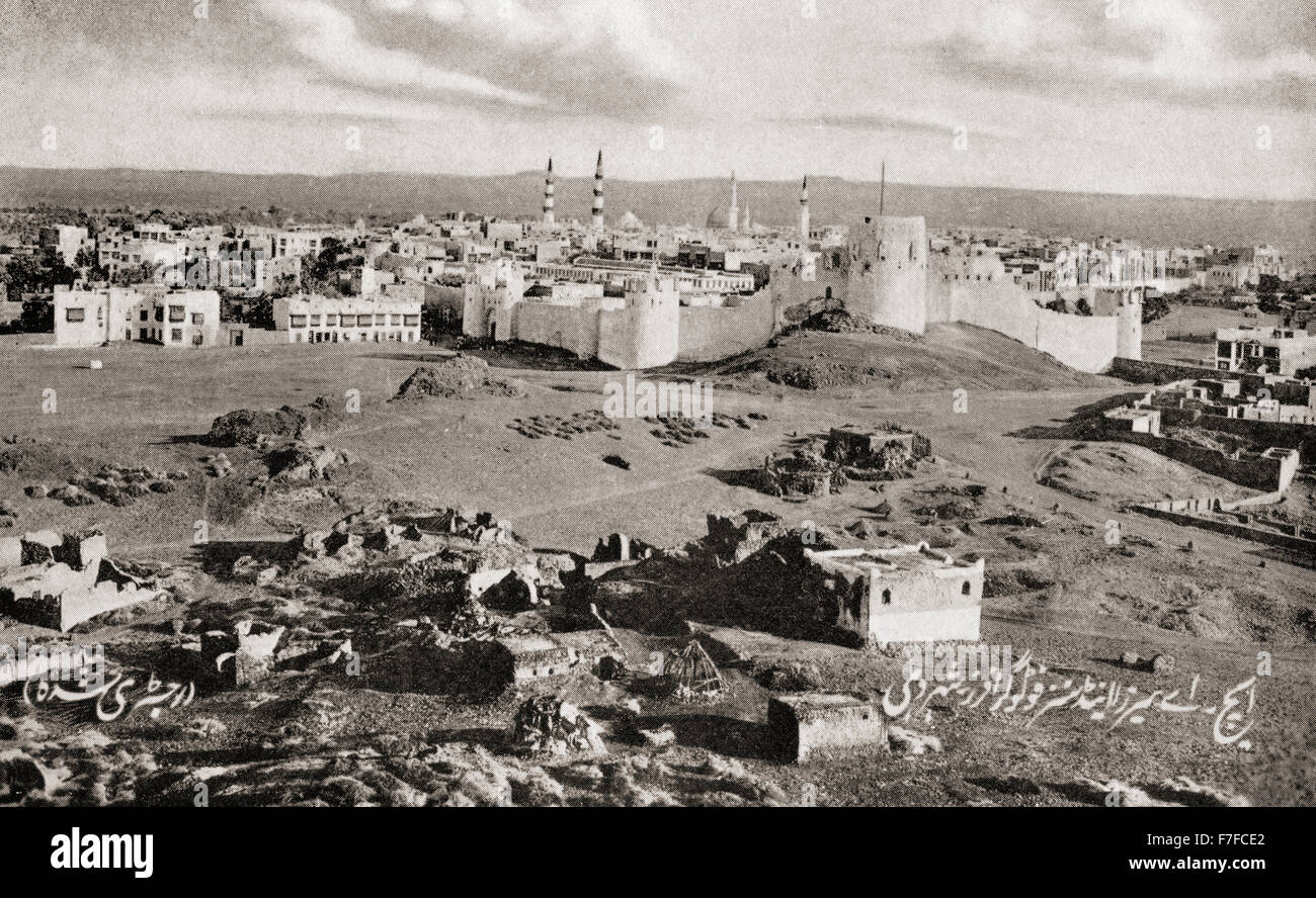 Medina, Arabia Saudita, circa 1915 quando era parte dell'Impero Ottomano. Foto Stock
