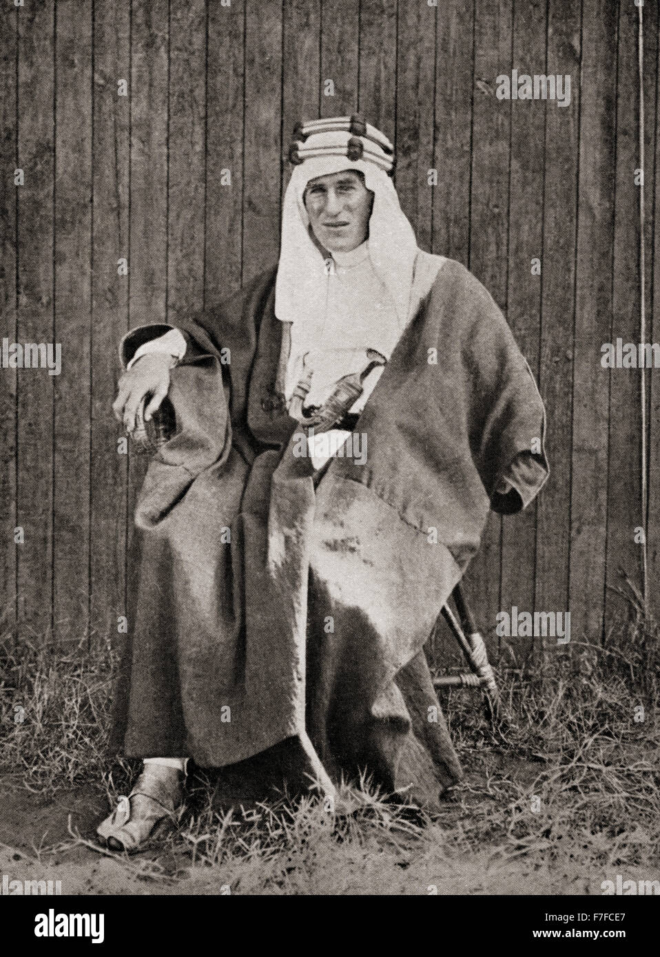 Thomas Edward Lawrence, 1888 - 1935. British archeologo, ufficiale militare e diplomatico. Lawrence d'Arabia. Foto Stock