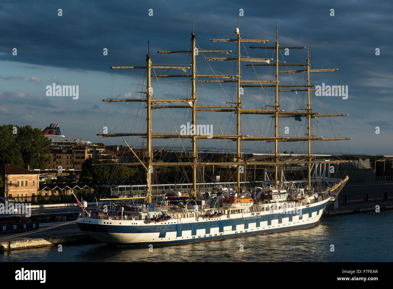 Star Clipper tall ship cruise attraccata a Venezia, Italia Foto Stock