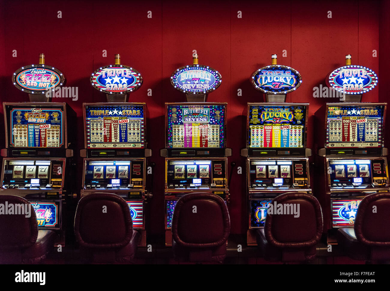 Slot machine del casinò. Foto Stock