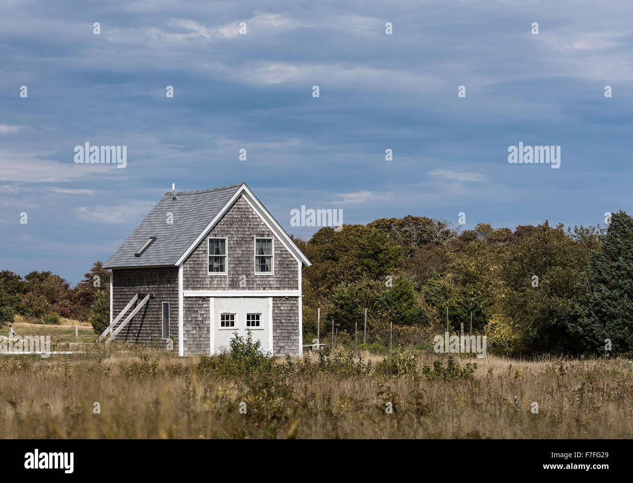 Pittoreschi cottage su Chappaquiddick Island, Martha's Vineyard, Massachusetts, STATI UNITI D'AMERICA Foto Stock