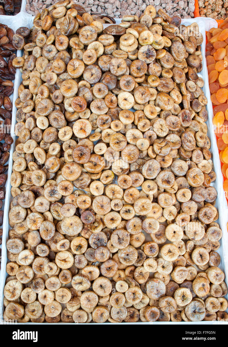 I fichi secchi in vendita a Marrakech, Marocco. Foto Stock