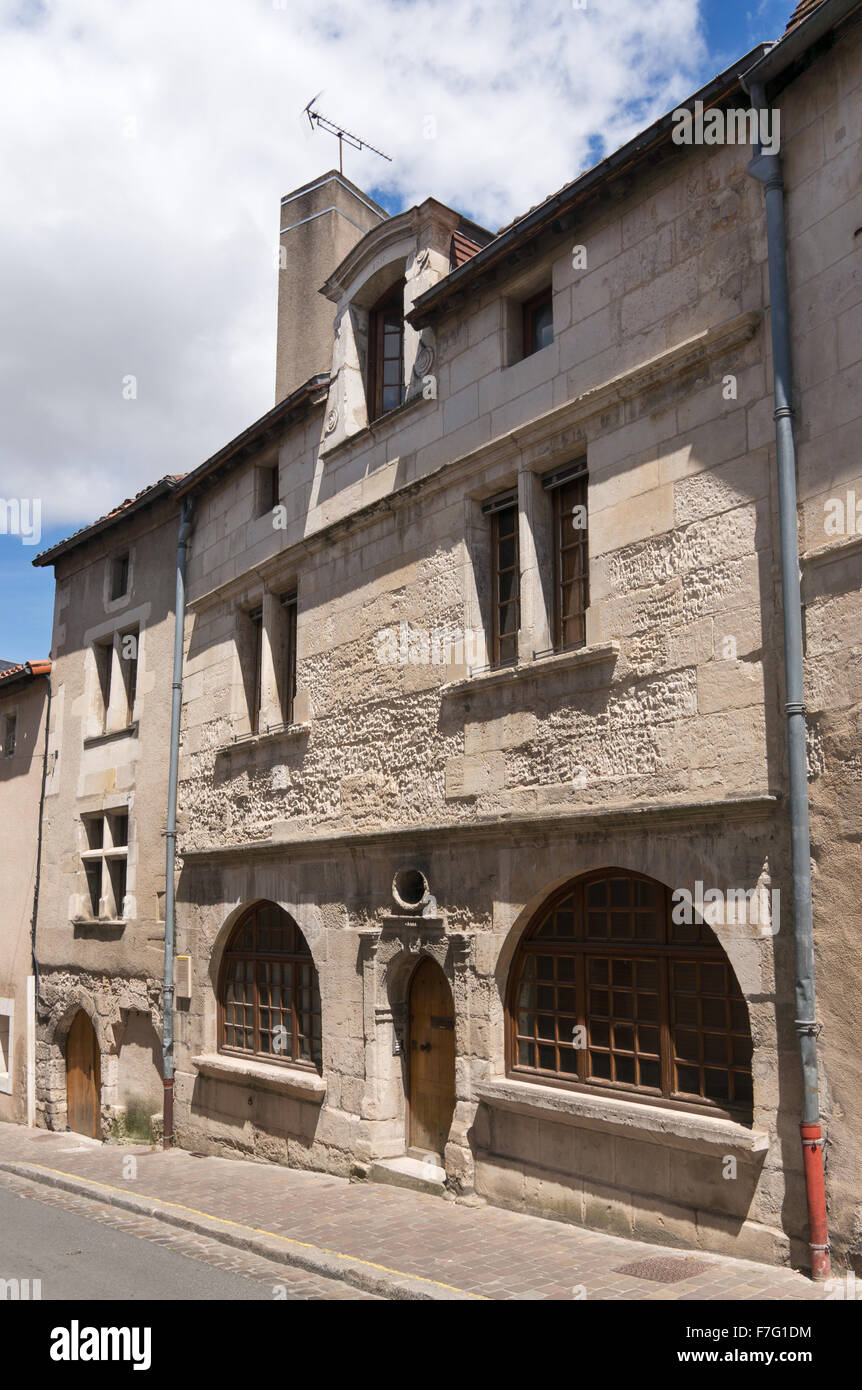 Costruito in pietra casa medievale a Poitiers, Vienne, Francia Foto Stock