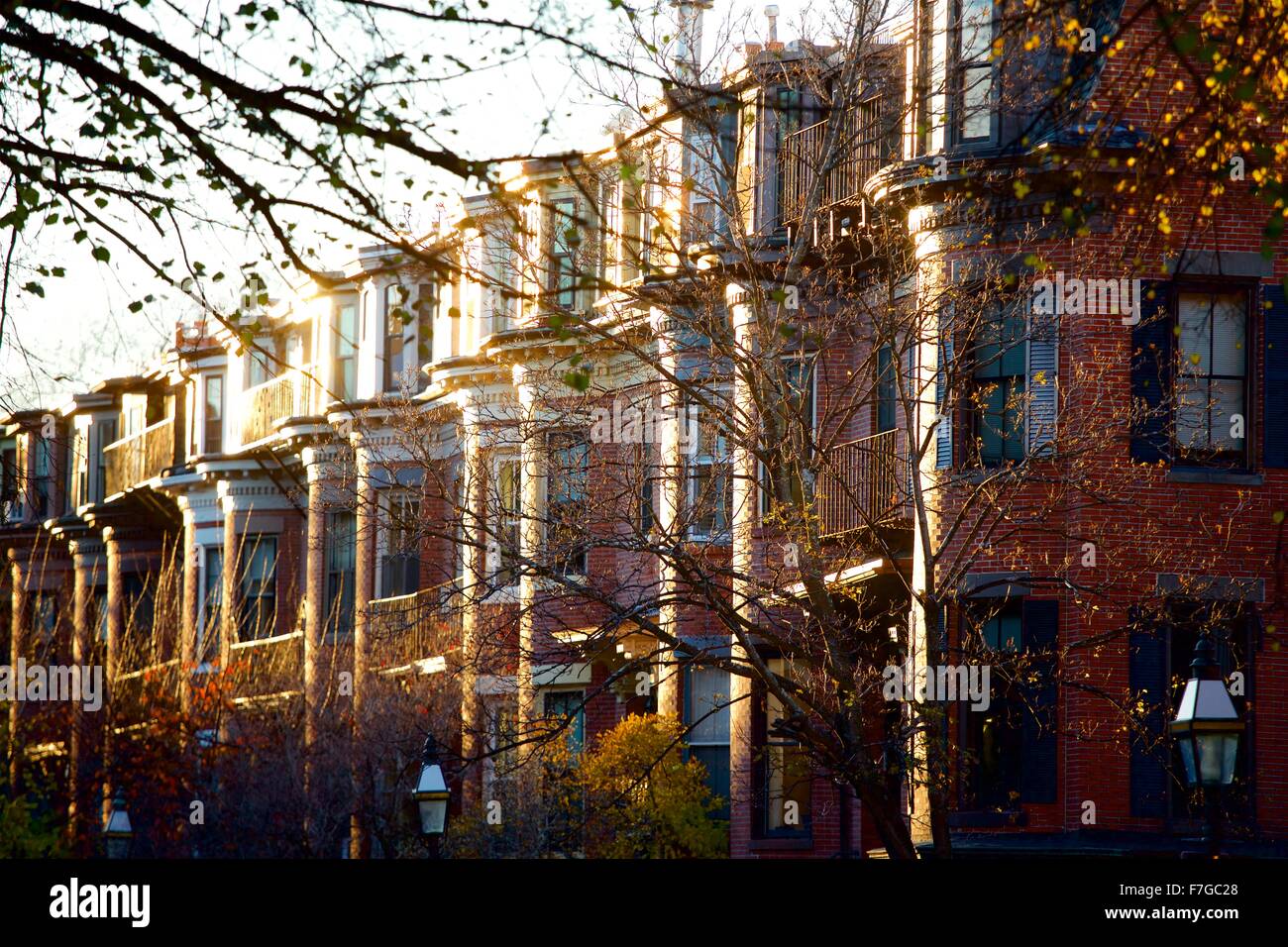 Autunno nel South End quartiere di Boston, Massachusetts Foto Stock