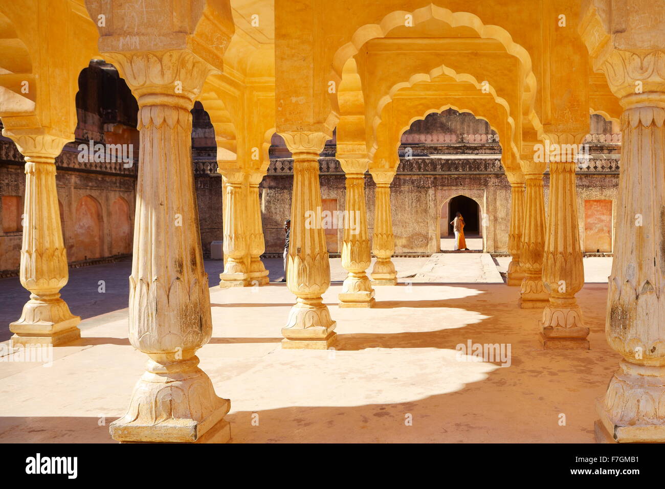 Ambra Palace Amber Fort, a Amer 11km nei pressi di Jaipur, Rajasthan, India Foto Stock