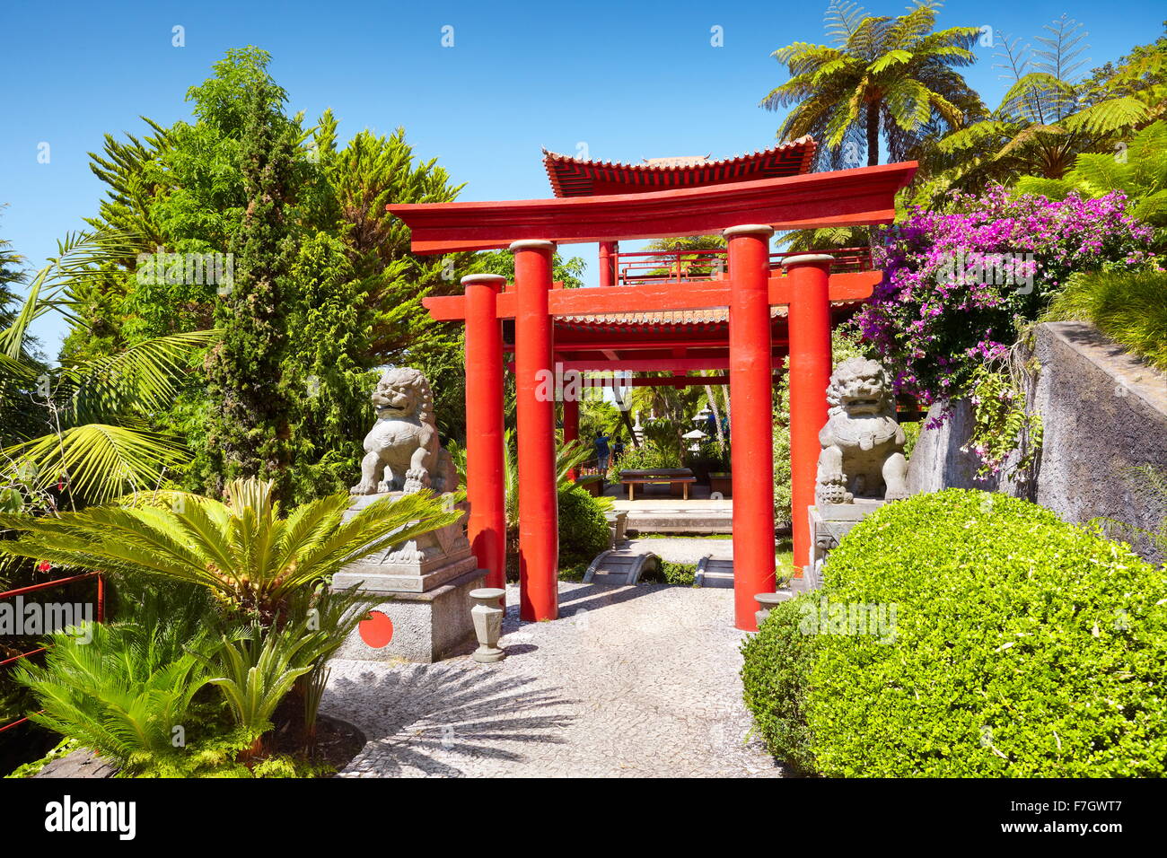 Monte Palace Tropical Garden (giardino Giapponese) - Monte, l'isola di Madeira, Portogallo Foto Stock