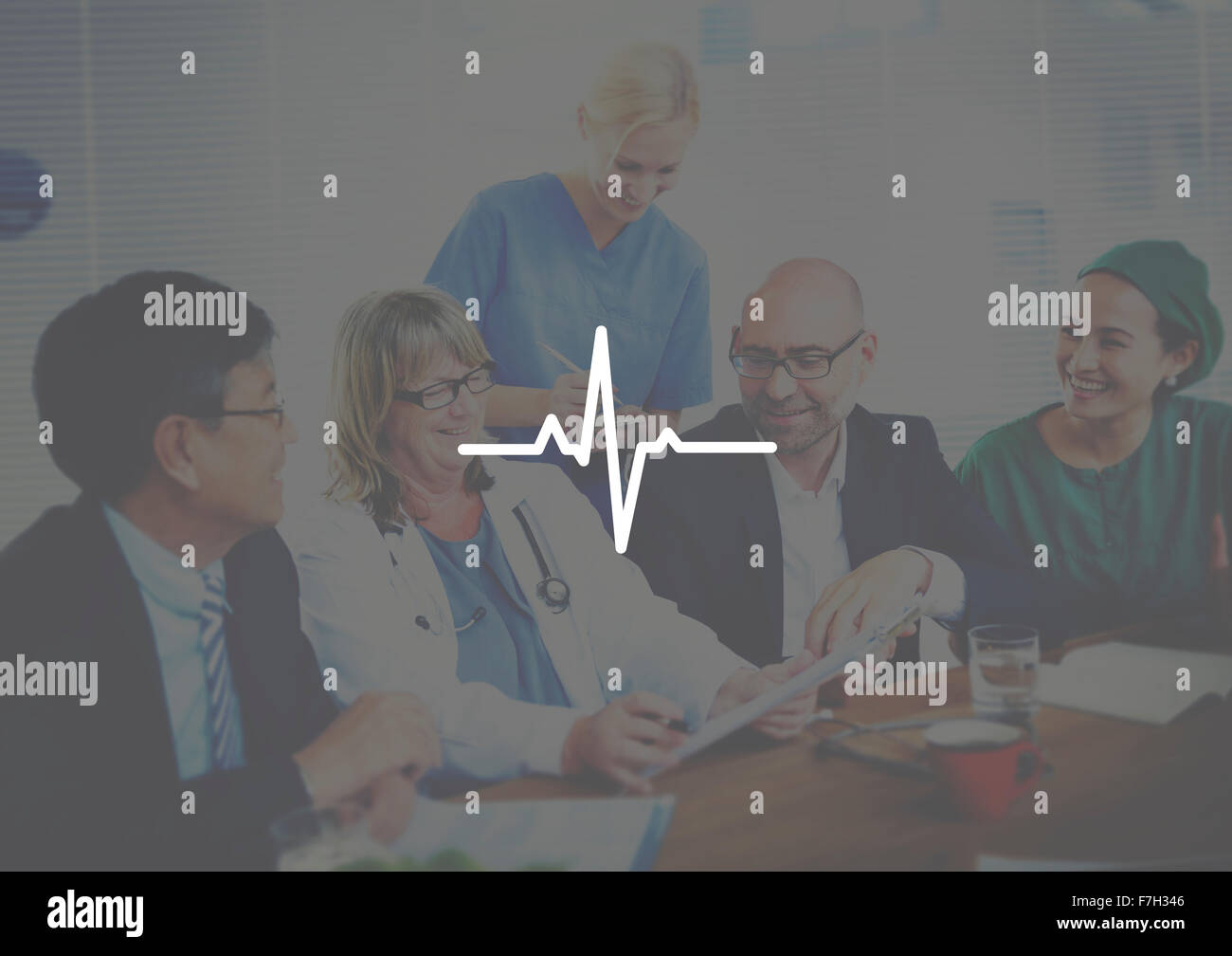 Incontro medico sanitario aziendale Heartbeat Concetto di impulso Foto Stock