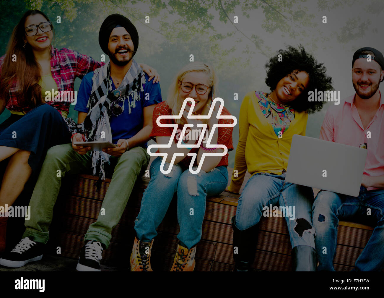 Icona hashtag Social Media Blog Post-NOZIONE Foto Stock