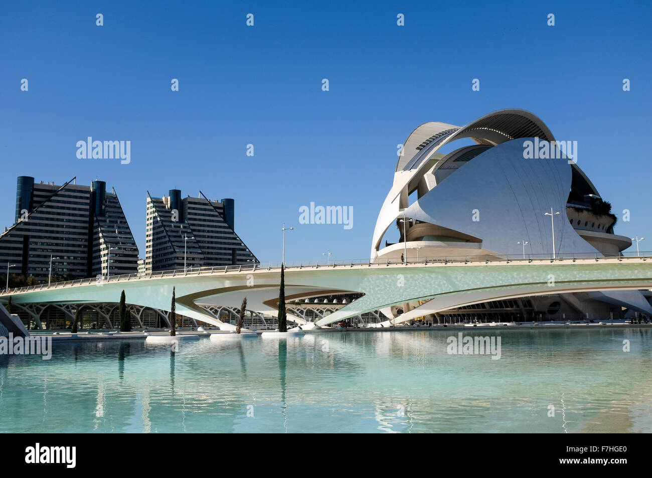 Palau de les Arts Reina Sofia, la Città delle Arti e delle Scienze, Ciudad de las Artes y las Ciencias, Valencia, Spagna Foto Stock