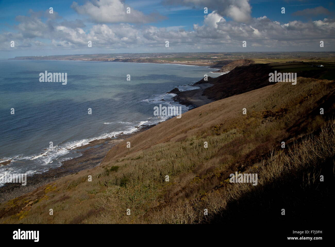 Il North Cornish Coast verso Widemouth, da Dizzard, nel Boscastle per Widemouth SSSI, North Cornish Coast Foto Stock