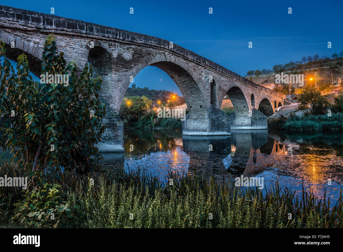 Puente la Reina, in Navarra, Spagna Foto Stock
