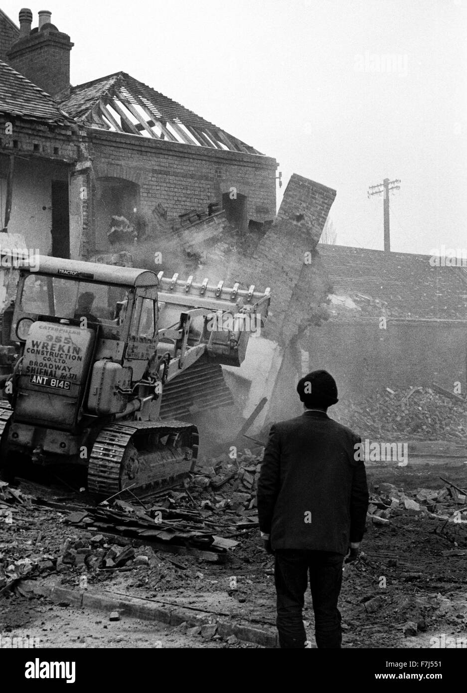 Edifici di Bradford Street è demolita nel 1966, Shifnal, Shropshire. Foto Stock