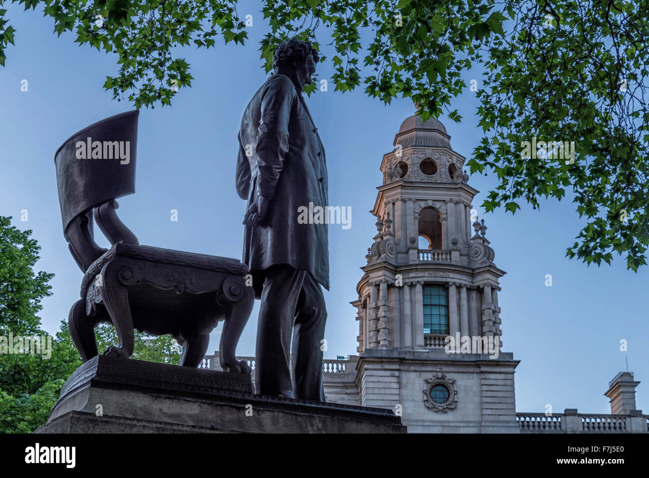 Abramo Lincoln Memorial, la piazza del Parlamento, London, Regno Unito Foto Stock