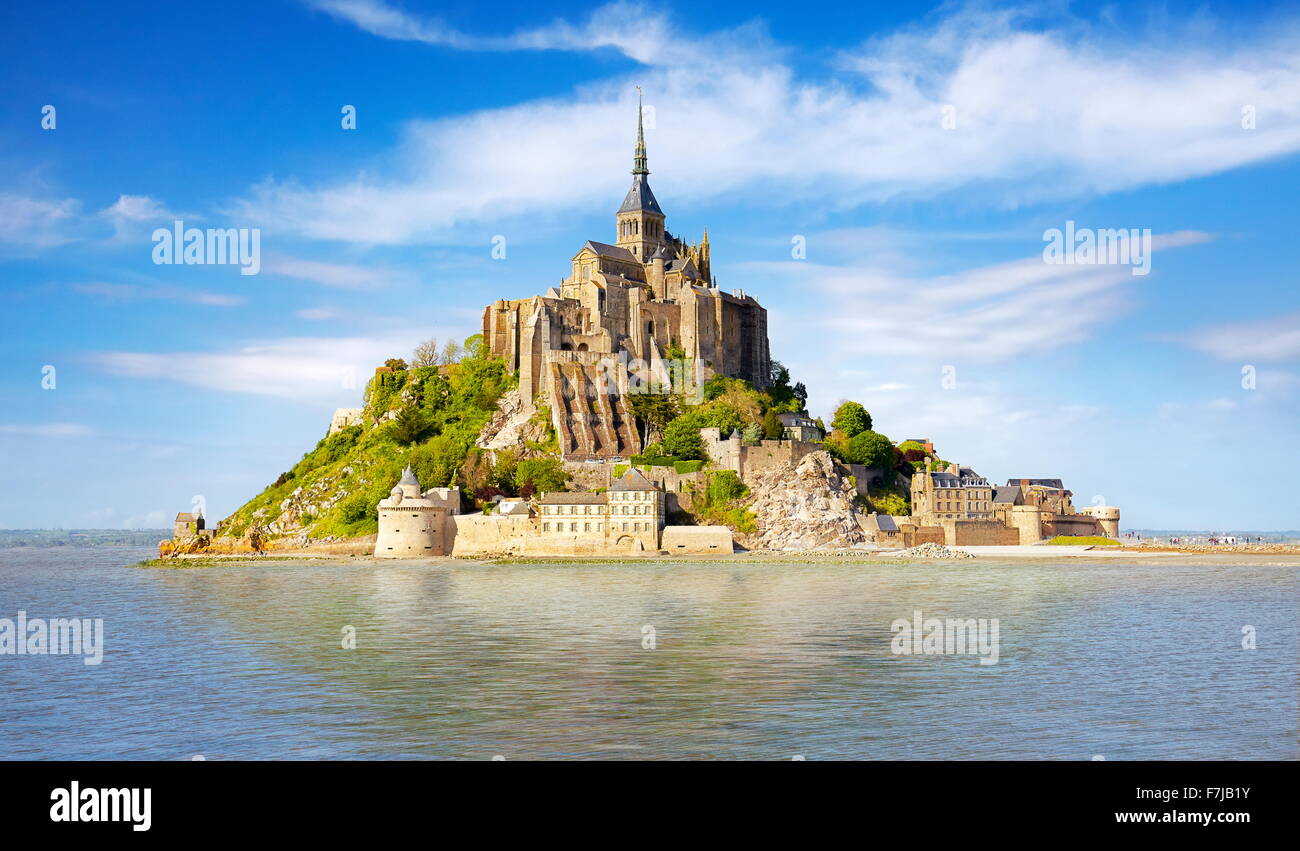 Mont Saint Michel, in Normandia, Francia Foto Stock