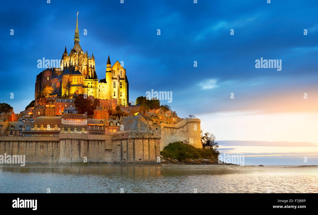Mont Saint Michel, in Normandia, Francia Foto Stock