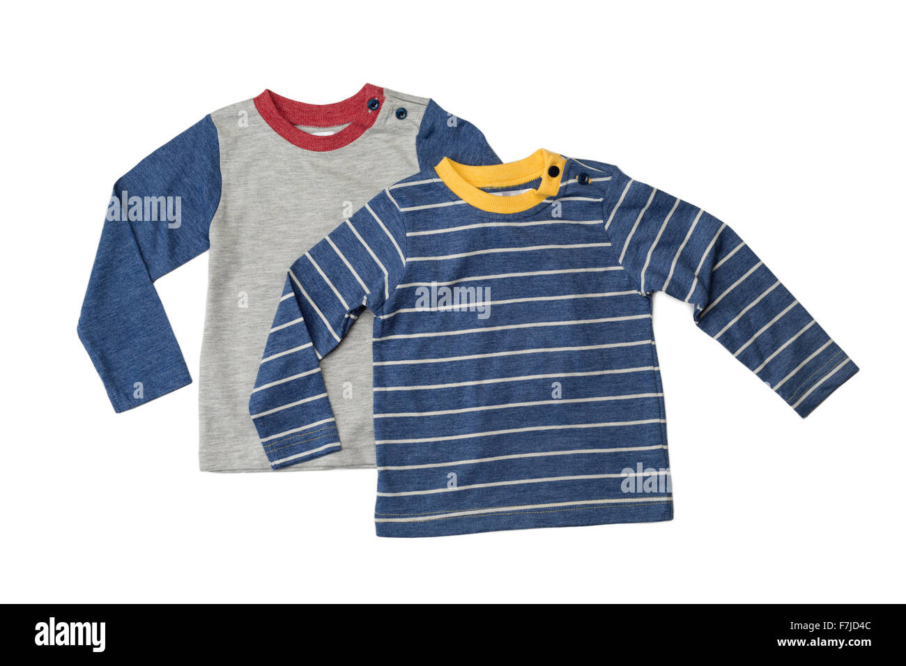 Due bambini di T-shirt con maniche lunghe. Isolare il bianco. Foto Stock
