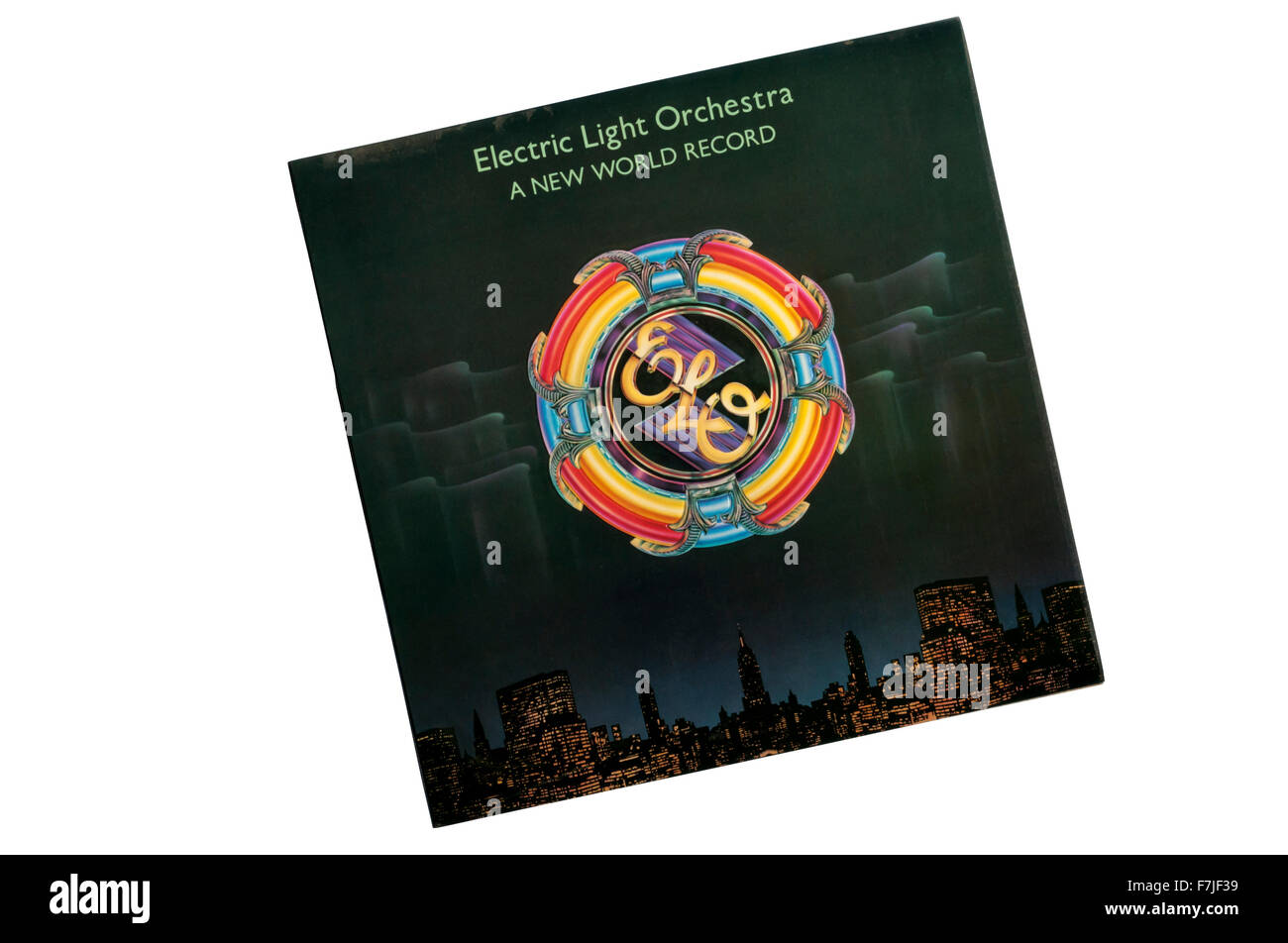 Un nuovo record del mondo è stato il sesto album in studio di luce elettrica Orchestra (ELO), rilasciato nel 1976. Foto Stock