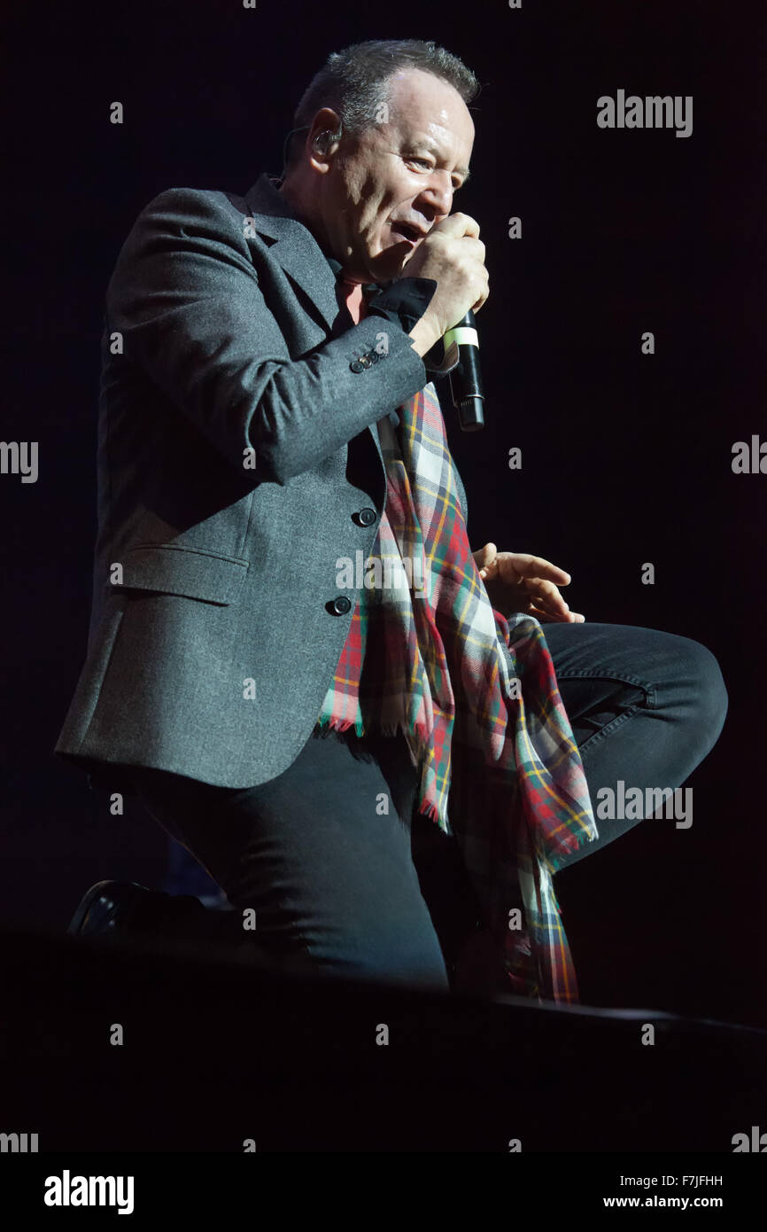 Dublino , Irlanda,Simple Minds live al 3 Arena,Dublino il Nov 29 2015 a Dublino, Irlanda Foto Stock