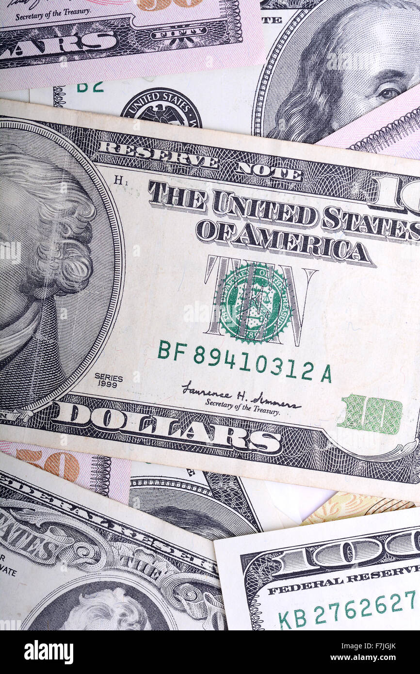 Ucraino grivna e i dollari americani Foto Stock