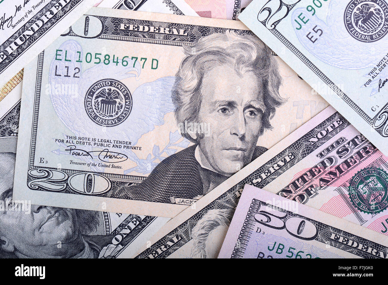 Ucraino grivna e i dollari americani Foto Stock