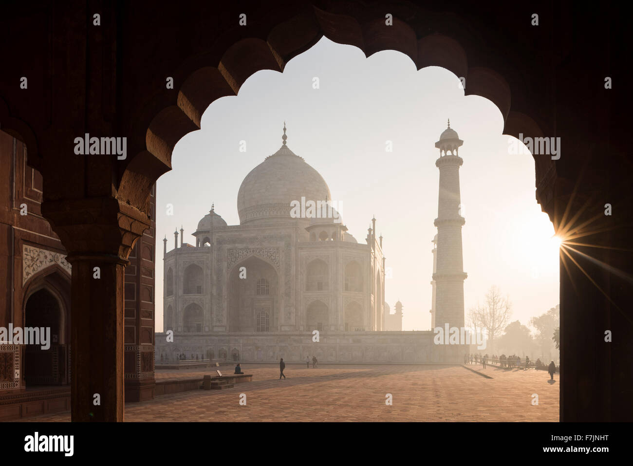 Dawn al Taj Mahal, Agra, Uttar Pradesh, India Foto Stock