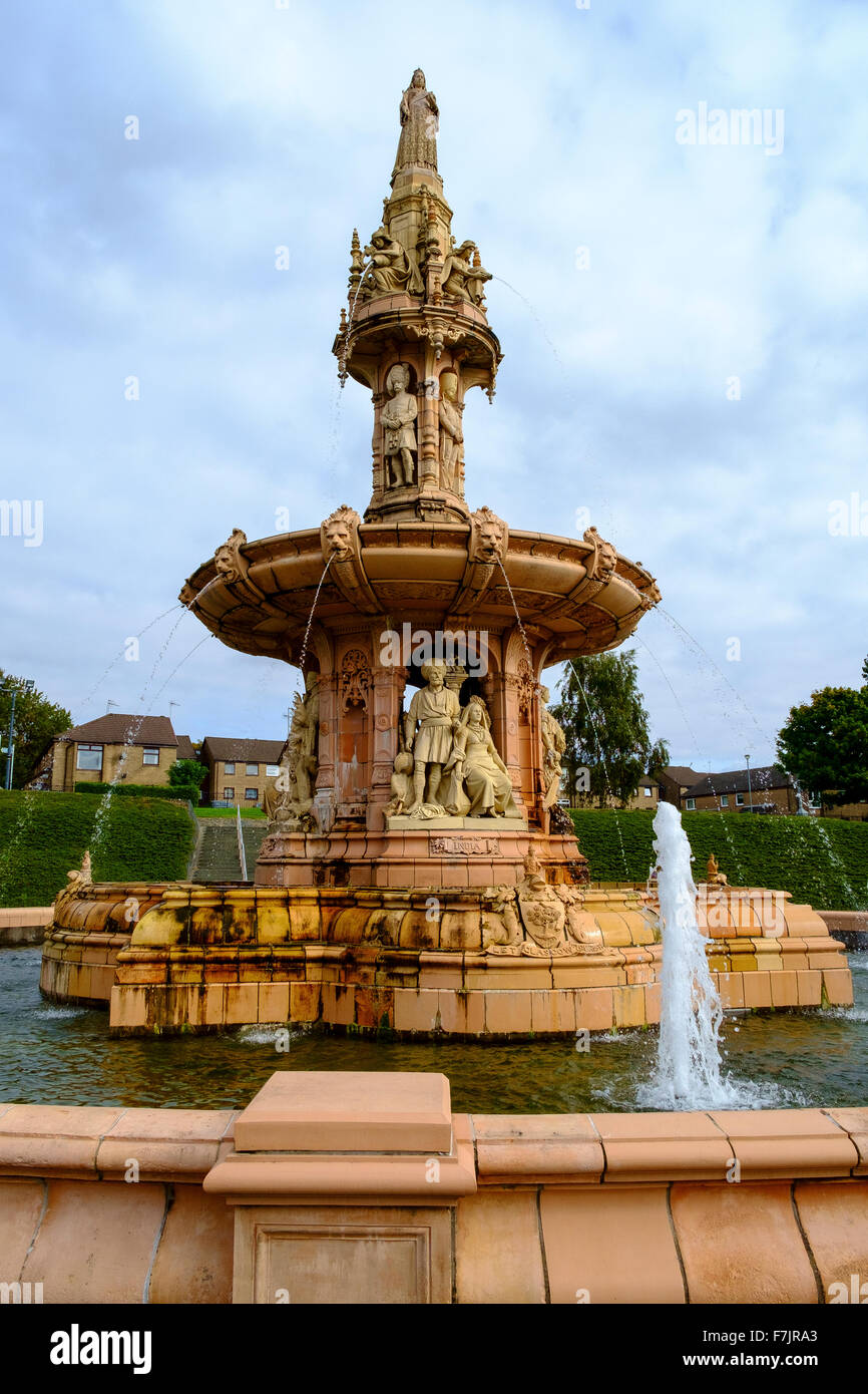 Commonwealth britannico Statua fontana Glasgow Regno Unito Foto Stock