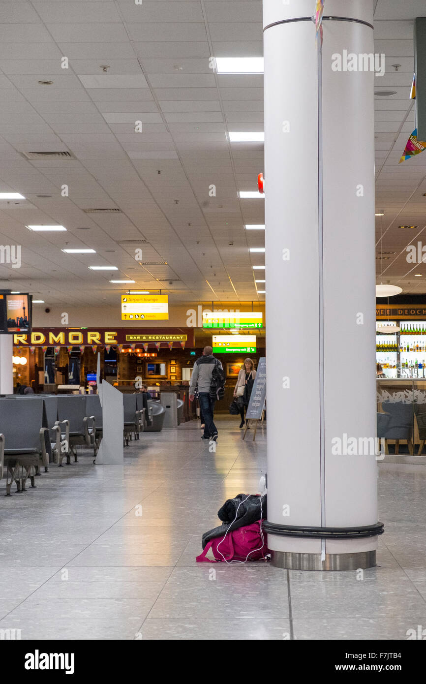 Incustoditi sacchetto bagagli bagagli lounge aeroportuale regno unito Foto Stock