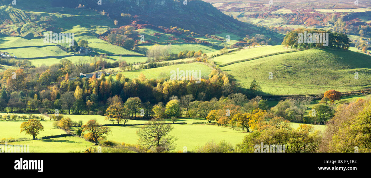 Rosedale Abbey panorama, North Yorkshire Moors, Novembre 2015 Foto Stock