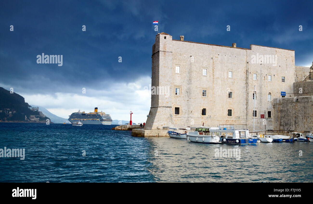 Dubrovnik, St John's fortezza e porto, Croazia Foto Stock