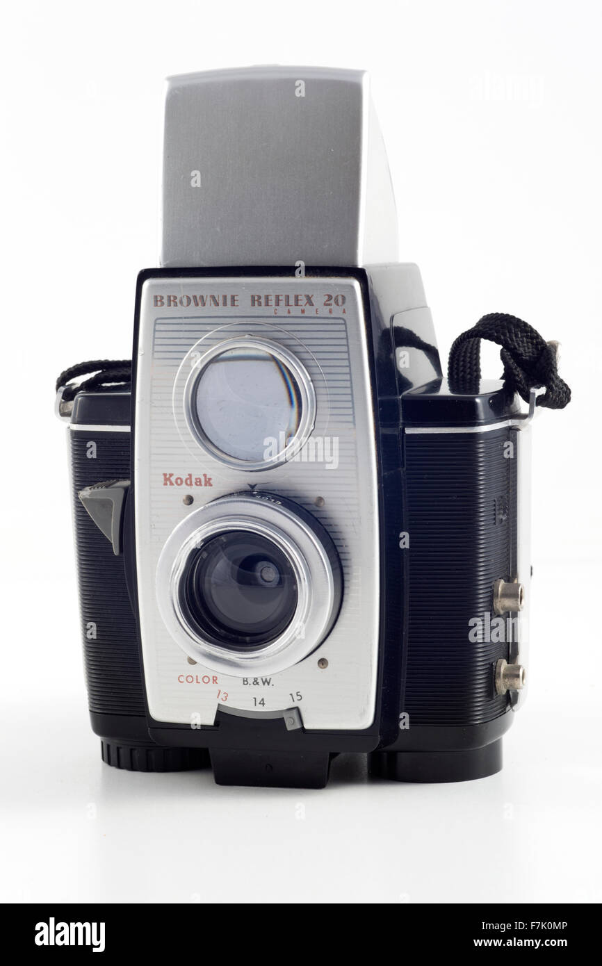 Kodak Brownie reflex fotocamera 20. Realizzato tra il 1959 e il 1966. Ha un menisco f/11 lente. Assemblato nel Regno Unito tra il 1960 e il 1965. Foto Stock