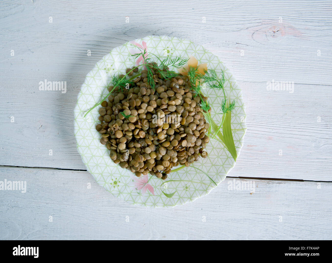 Lenticchie saporite agli aromi - Italiano piatto di lenticchie Foto Stock