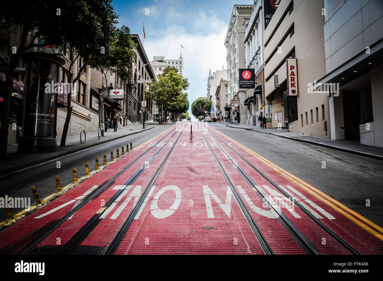 San Francisco street view. Cavo percorso auto. California Foto Stock