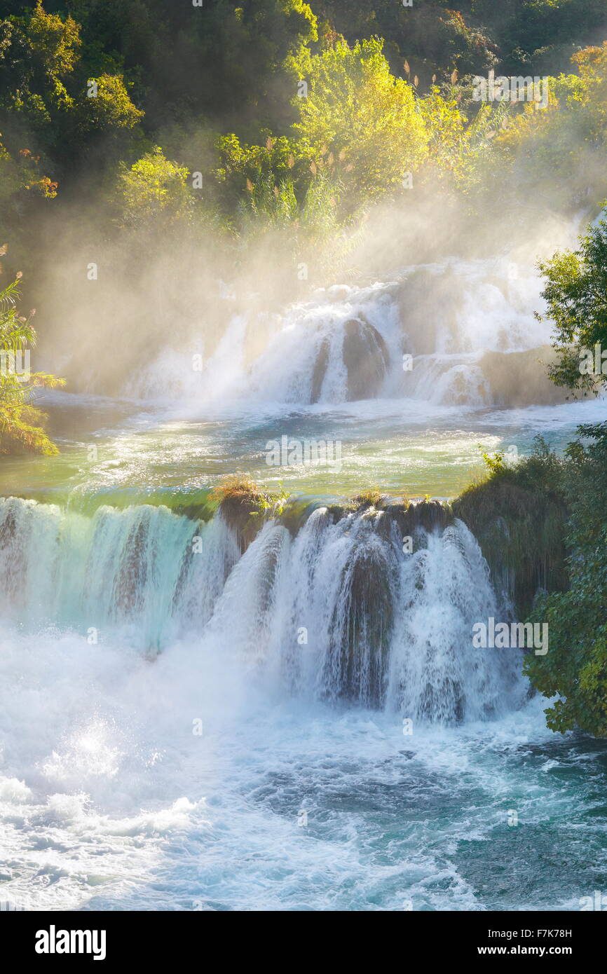 Cascate di Krka, Parco Nazionale di Krka, Croazia, Europa Foto Stock