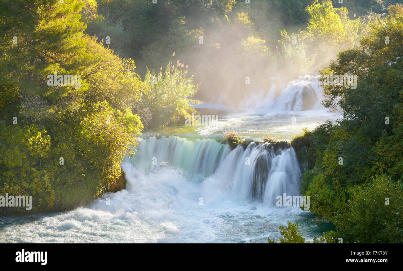 Cascate di Krka, Parco Nazionale di Krka, Croazia, Europa Foto Stock