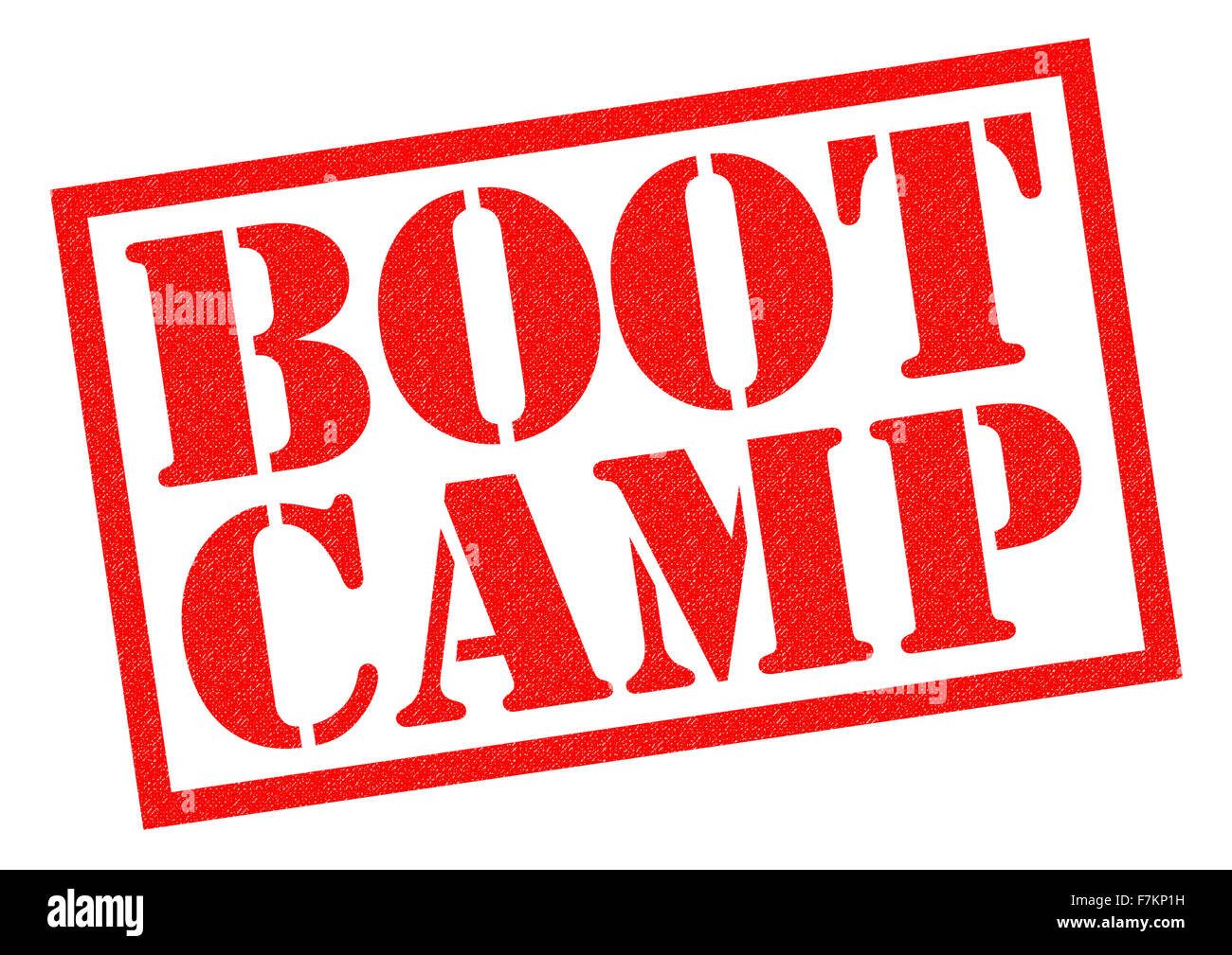 BOOT CAMP rosso timbro di gomma su uno sfondo bianco. Foto Stock