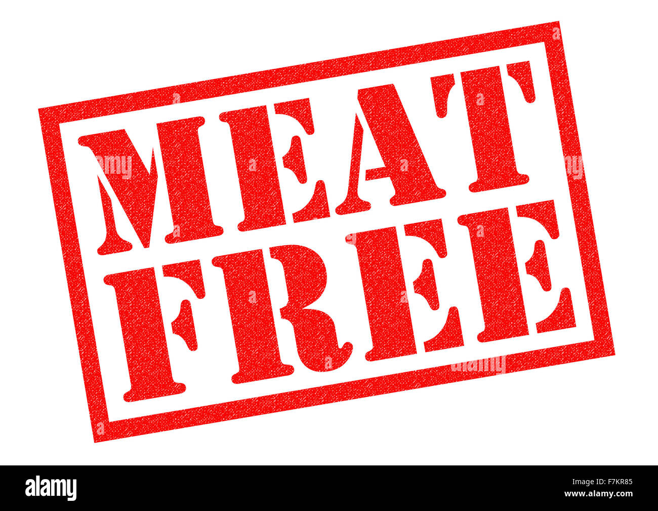 Carne rossa libera timbro di gomma su uno sfondo bianco. Foto Stock