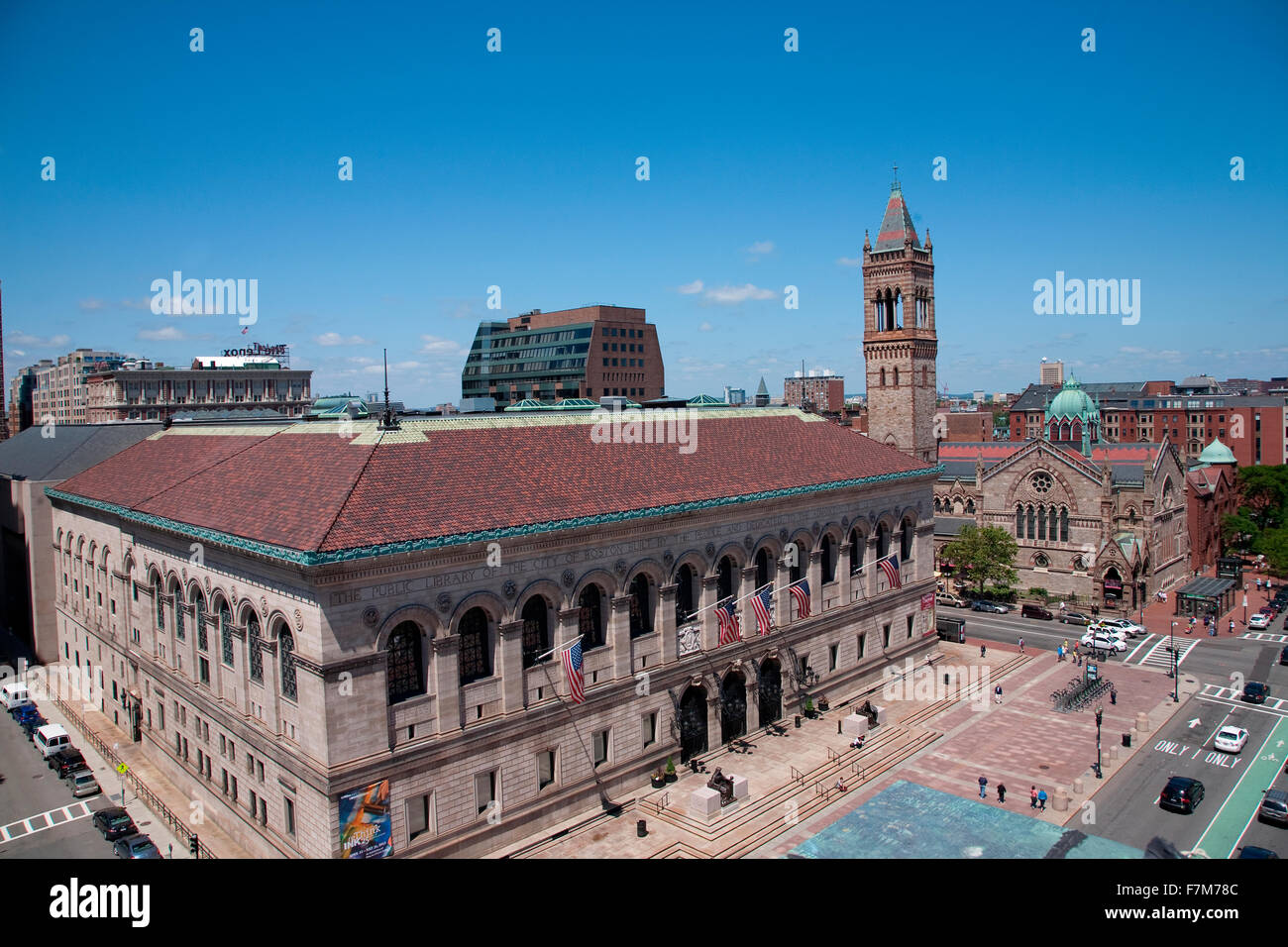 Vista in elevazione del Boston Public Library di Boston Foto Stock