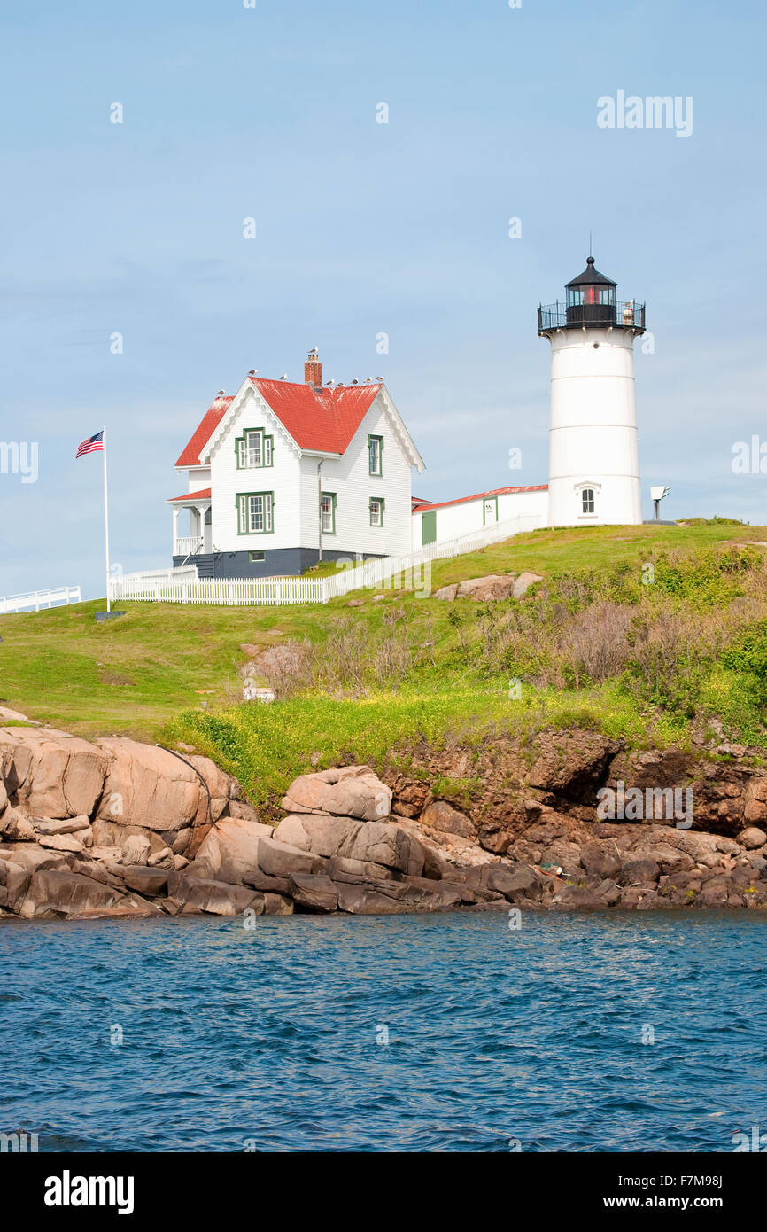 Nubble faro, Cape Neddick, York, Maine Foto Stock